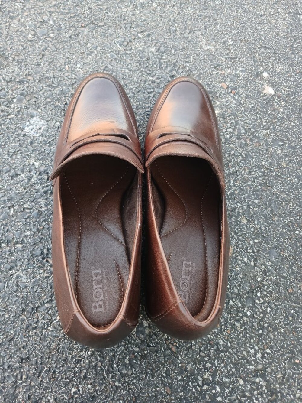 Born Women's Kasi Heeled Penny Loafers Leather Brown Size 11M - Picture 4 of 6